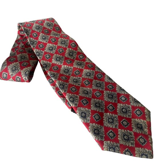 Robert Talbott Floral Pattern‎ Red Necktie 100% Silk Handsewn Tie Johns Island - Picture 2 of 11